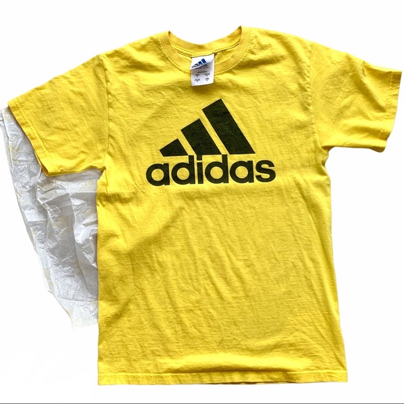 Adidas Danger Yellow Black Tee Top t-Shirt Shirt - Picture 3 of 15